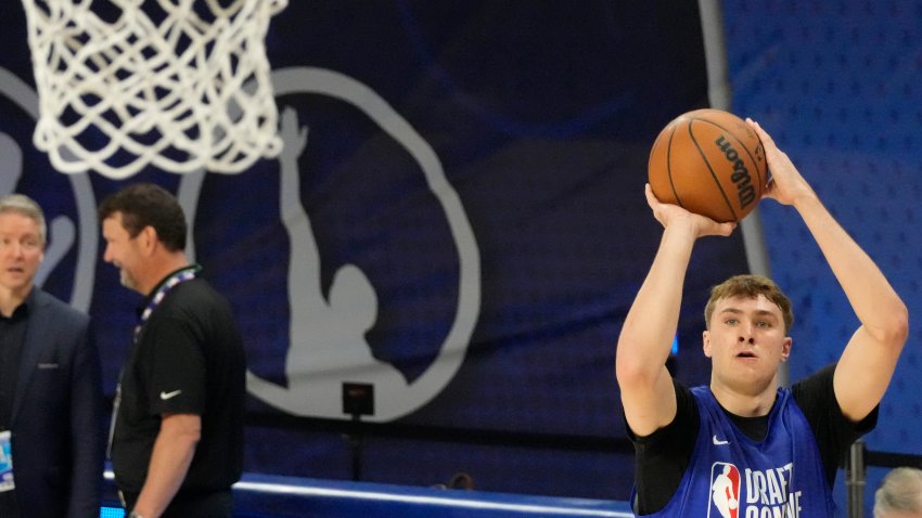 May 13, 2025; Chicago, Il, USA; Cooper Flagg (51) participates in the 2025 NBA Draft Combine at Wintrust Arena. Mandatory Credit: David Banks-Imagn Images