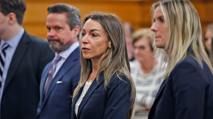 Karen Read and her defense team watch jurors leave the courtroom.
The Karen Read trial is paused while Judge Beverly Cannone talks with each juror individually after an issue was brought to her attention on Wednesday May 21, 2025.
Pool Photo Greg Derr/The Patriot Ledger