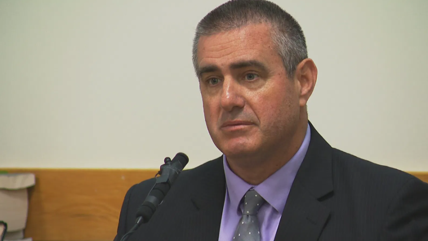 Former North Kingstown basketball coach Aaron Thomas testifies at his sexual assault trial in Washington County Superior Court in South Kingstown, Tuesday, May 6, 2025.