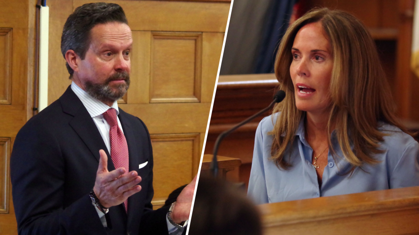 Defense attorney Alan Jackson and witness Jennifer McCabe in court for the retrial of Karen Read on Friday, May 2, 2025.