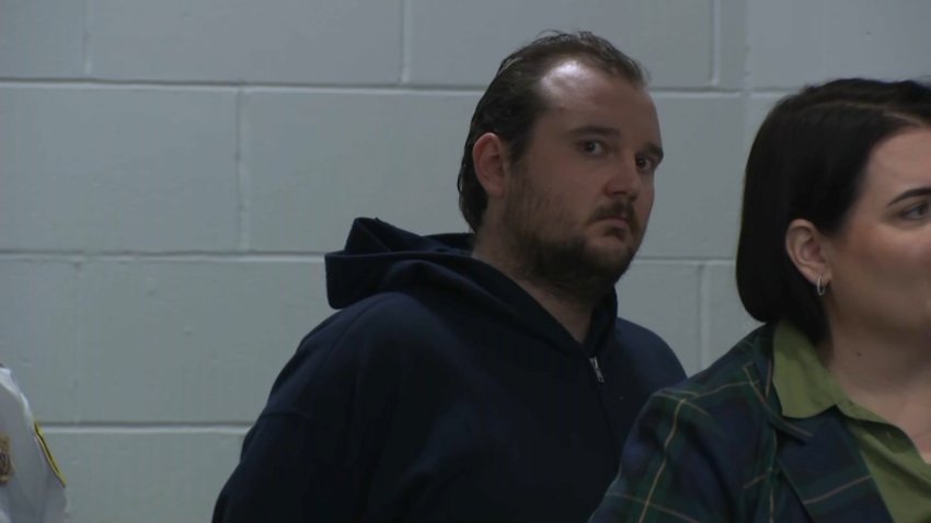 Christopher Campbell in court on Monday, May 5, 2025, to face charges he stole a car and struck a pedestrian, then fled, in Lowell, Massachusetts, on May 2.