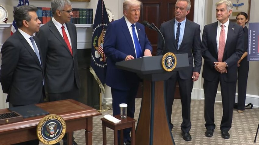 President Donald Trump announced an executive order that he said would “immediately” reduce prescription drug prices at the White House on Monday, May 12, 2025.