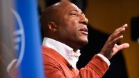 Byron Allen, founder, chairman, and CEO of Entertainment Studios and Allen Media Group, speaks during the Milken Institute Global Conference in Beverly Hills, California, on May 2, 2022. 