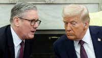 U.S. President Donald Trump with British Prime Minister Keir Starmer in the Oval Office at the White House in Washington, D.C., U.S., on Feb. 27, 2025.