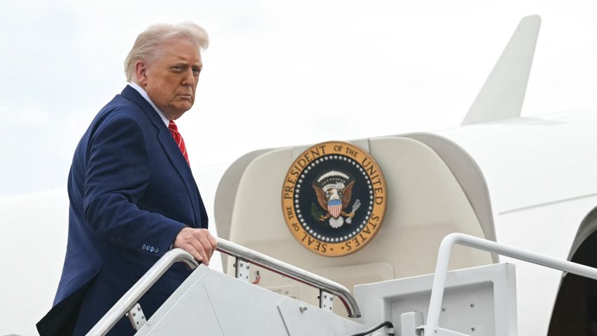US President Donald Trump boards Air Force One at Joint Base Andrews, Maryland, on May 30, 2025.