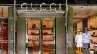 A Gucci logo is displayed at their store on May 30, 2025 in Washington, DC.