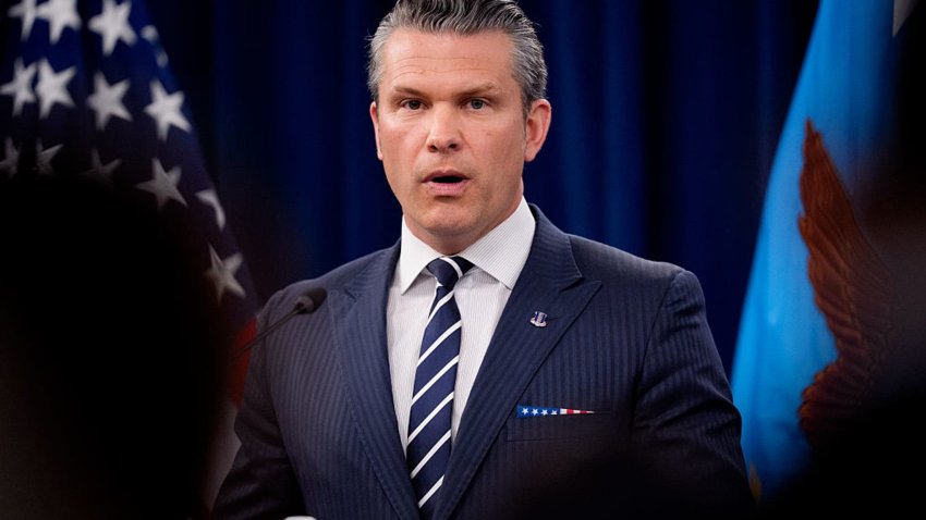 U.S. Defense Secretary Pete Hegseth speaks during a news conference at the Pentagon on June 22, 2025 in Arlington, Virginia.