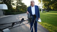 US President Donald Trump speaks to the press before boarding Marine One from the South Lawn of the White House in Washington, DC on June 24, 2025, to attend the NATO’s Heads of State and Government summit in The Hague.