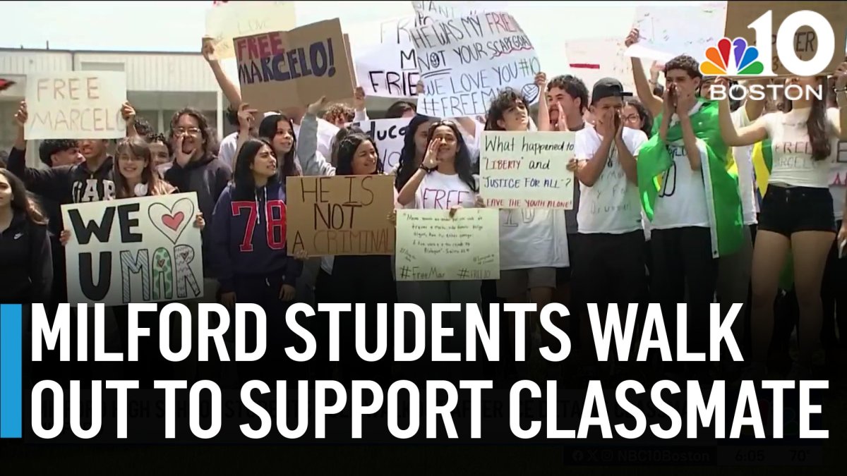 Milford students walk out to support classmate detained by ICE – NBC Boston