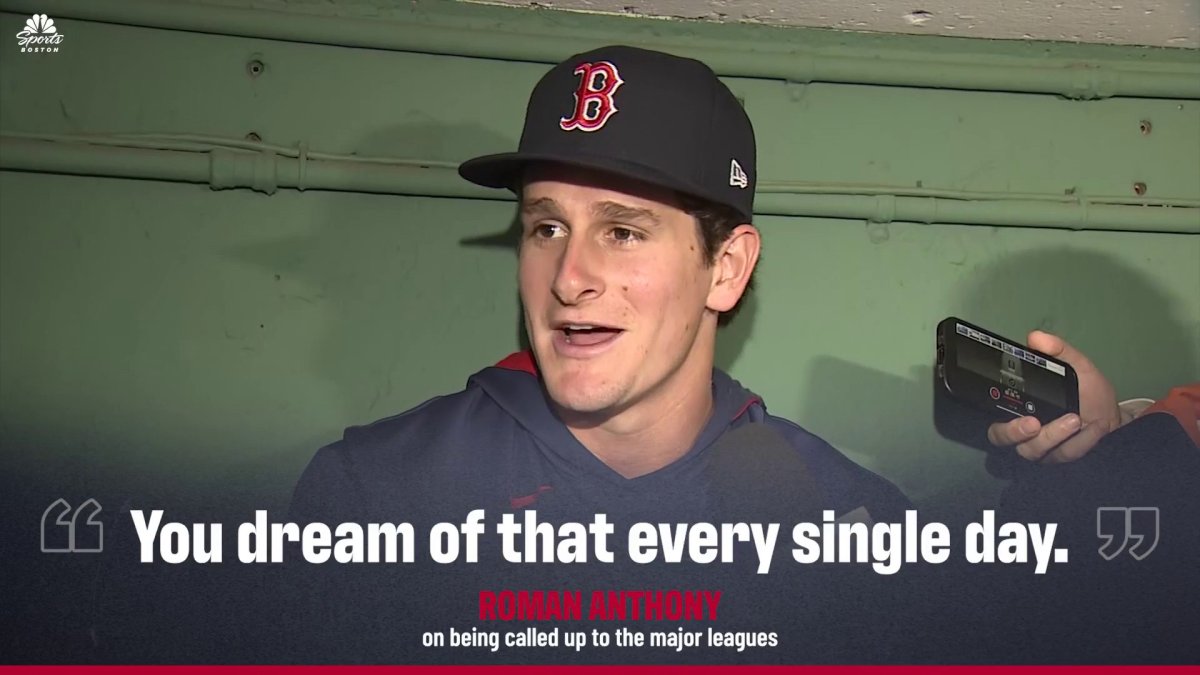Roman Anthony reacts to MLB call-up: 'You dream of that every day' – NBC  Boston