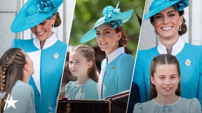 Princess of Wales & daughter Princess Charlotte twin in aqua at Trooping the Colour