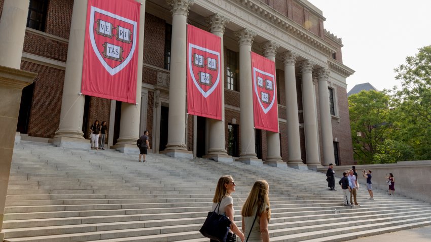 The Widener Library on the Harvard Campus in Cambridge, Massachusetts, US, on Wednesday, June 4, 2025. Harvard University won a longer-term reprieve from a Trump administration ban on enrolling international students, handing the nations oldest and richest university a victory in its battle with the White House. Photographer: Cassandra Klos/Bloomberg via Getty Images