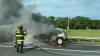 Car fire impacts traffic on I-93 in Andover