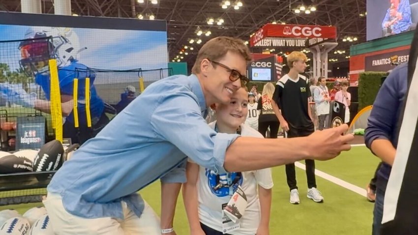 Topsfield teen Tanner Dikan meets Tom Brady.