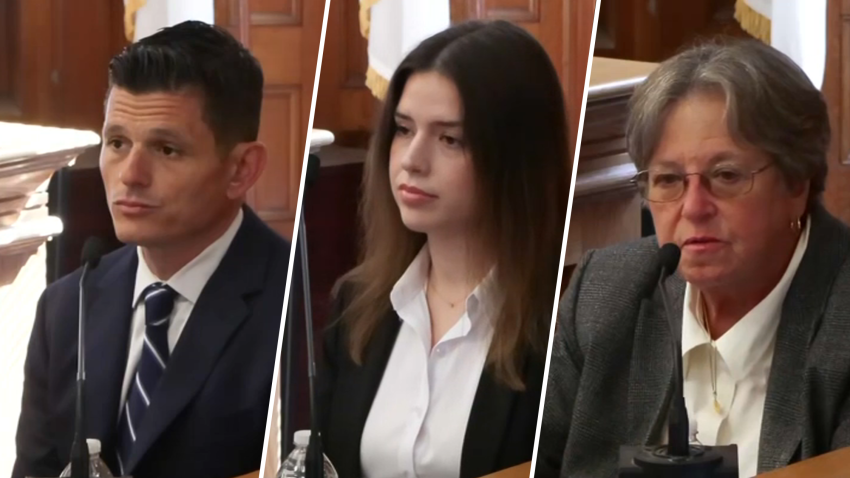 From left: Jonathan Diamandis, a childhood friend of former Massachusetts State Police Trooper Michael Proctor; former Canton Police Officer Kelly Dever and emergency physician and forensic pathologist Dr. Marie Russell.