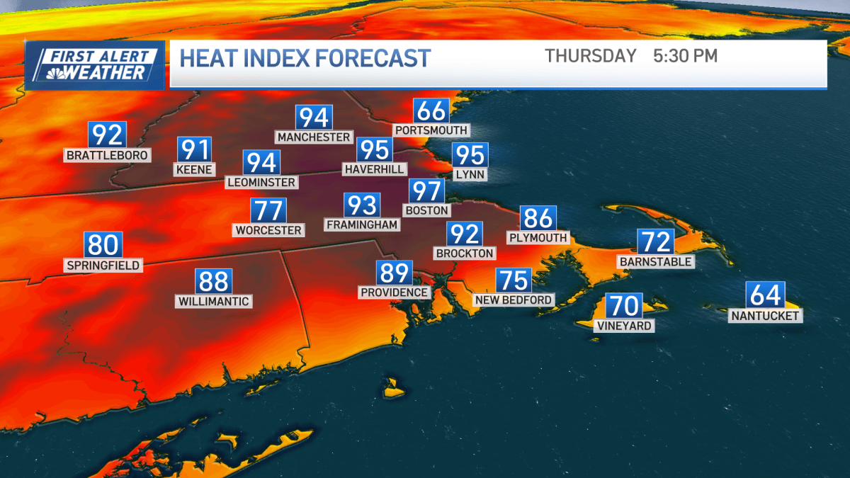 Severe thunderstorms, excessive heat in Massachusetts today – NBC Boston