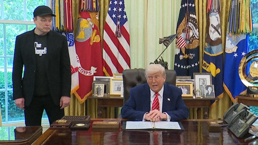 President Donald Trump and Elon Musk in Oval Office