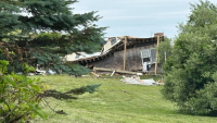 The aftermath of a house explosion on Block Island on Sunday, June 15, 2025 (WJAR).