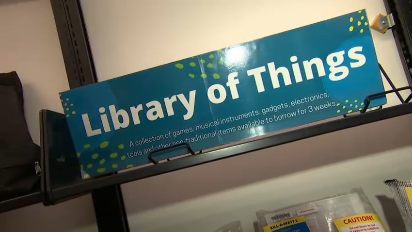A sign that reads "Library of Things"