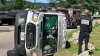 3 taken to the hospital after ambulance rollover in Boston