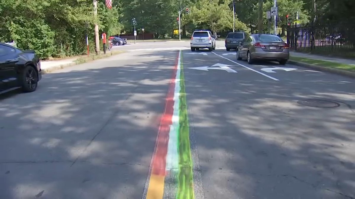 With many angry over Italian flag's removal from Newton street, 1 uses spray paint