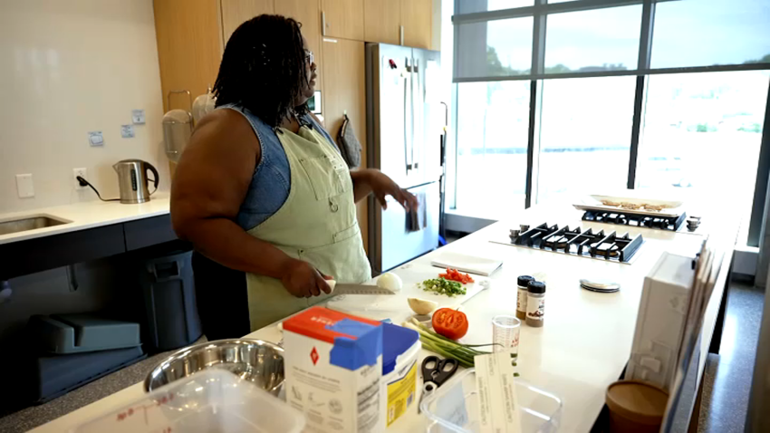 Kayla Tab, chef-in-residence at the Boston Public Library's Nutrition Lab.