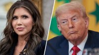DHS Secretary Kristi Noem and President Trump.