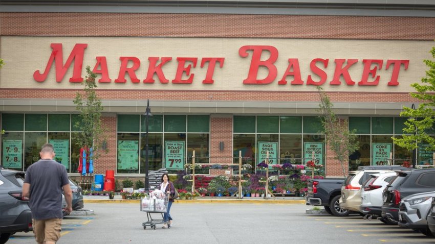 Shoppers come and go at the Market Basket in Hanover.