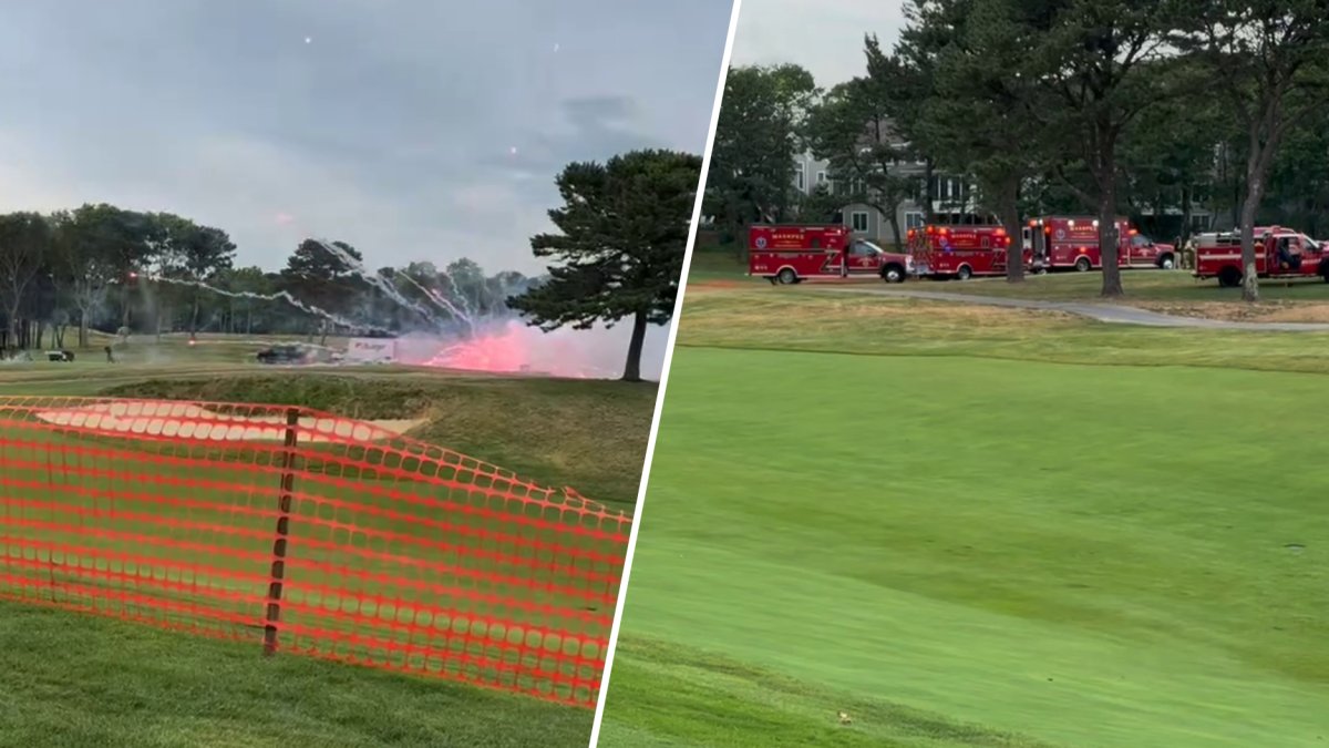 Video shows fireworks explode, then first responders flood Cape Cod golf course