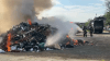 Firefighters battle trash truck fire at Market Basket plaza in Chelsea