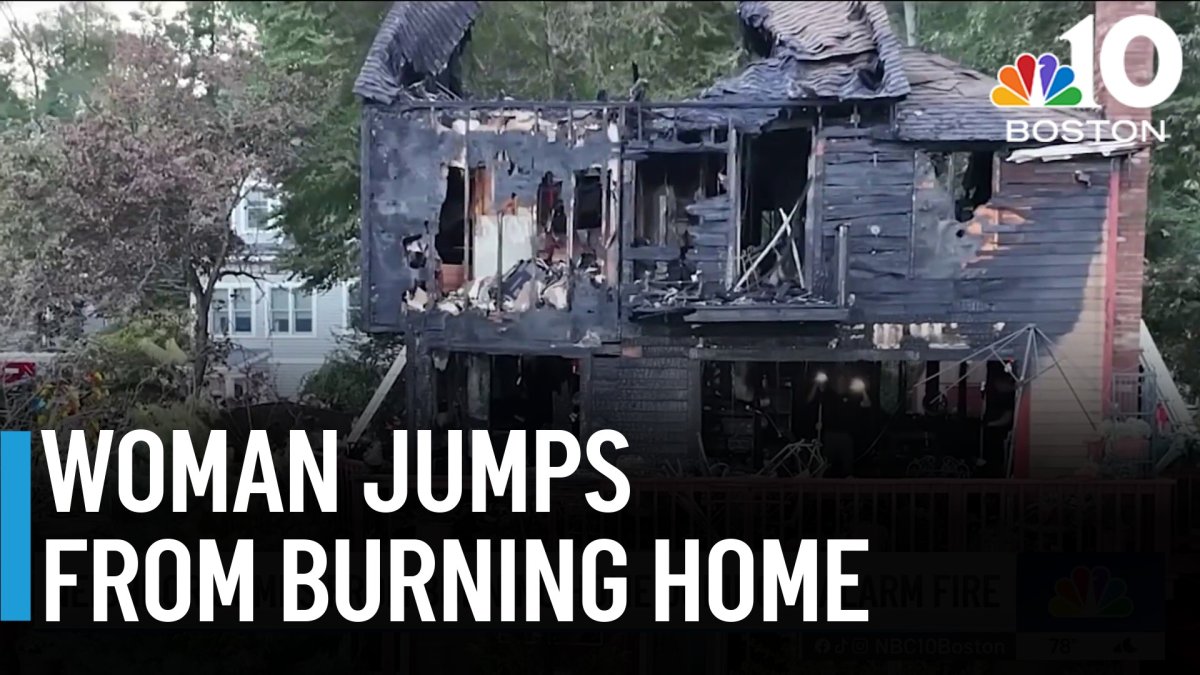 Woman jumps from burning home in Wrentham – NBC Boston