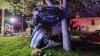 Person flown to hospital after car crashes into tree, ends up on other car in Mass.