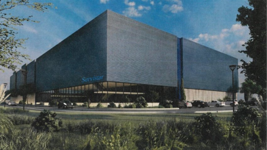 A rendering of a proposed data center in Westfield, according to Servistar Realties’ application from 2021.