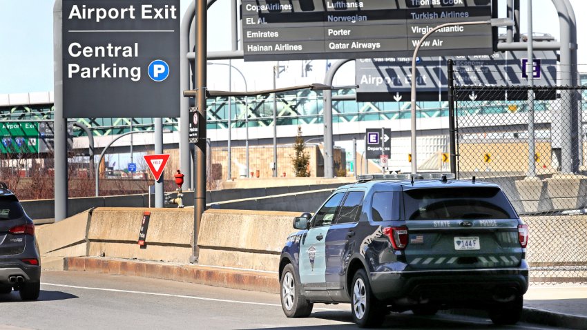 BOSTON, MA – 3/27/2018: State Police at Logan Airport Boston   (David L Ryan/Globe Staff ) SECTION: METRO TOPIC 28nestorLogan