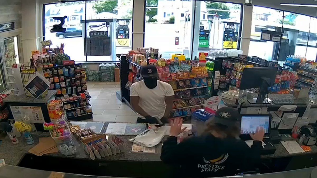 Gas station armed robbery, police crash in Randolph, MA – NBC Boston