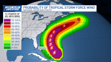 Hurricane Erin probability cone