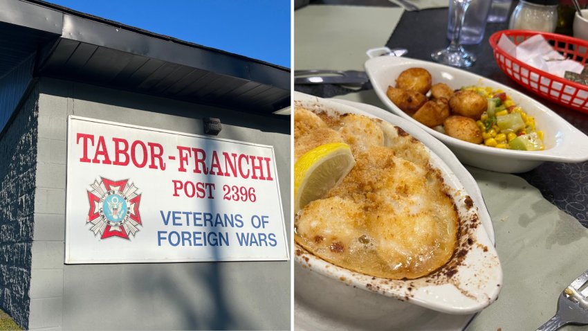 Outside and inside Mike’s, at Tabor-Franchi VFW Post 2396, in Cranston, Rhode Island.