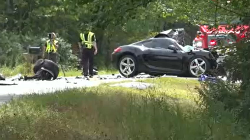 A man and a dog were killed in a crash  involving a tractor-trailer on Wednesday in Newburgh, Maine. (News Center Maine)