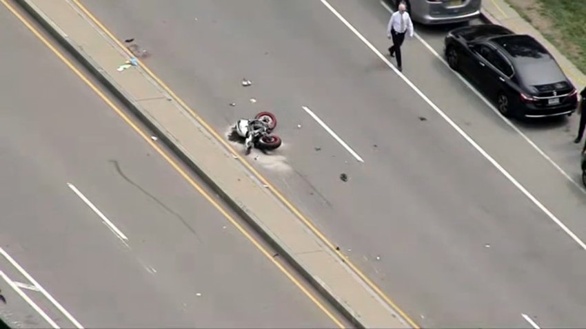 A scooter at the scene of a serious crash in Boston's Roxbury neighborhood on Wednesday, Aug. 6, 2025.