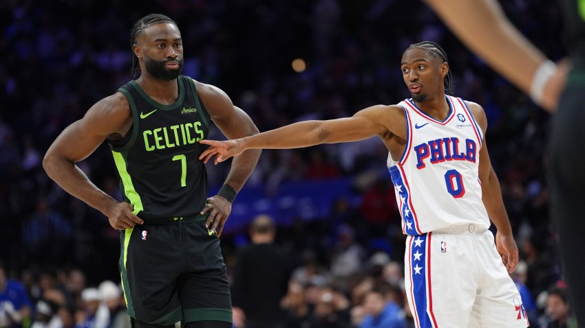 Jaylen Brown and Tyrese Maxey
