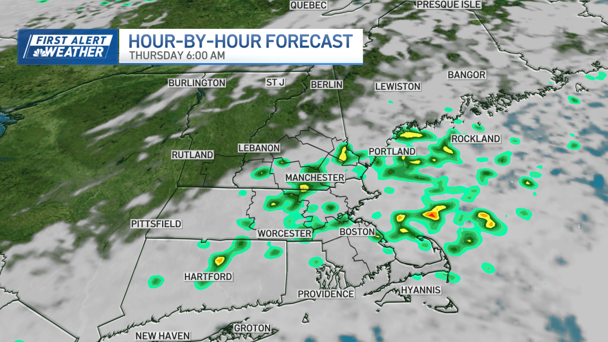 Boston forecast calls for rainy Thursday morning commute – NBC Boston