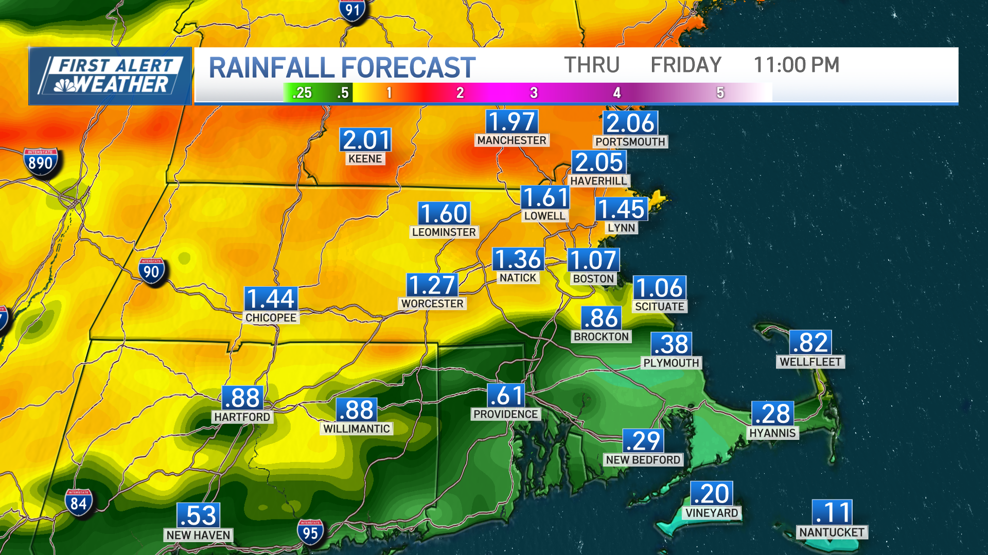 Boston MA weather today: Low 70s, rain later this week – NBC Boston