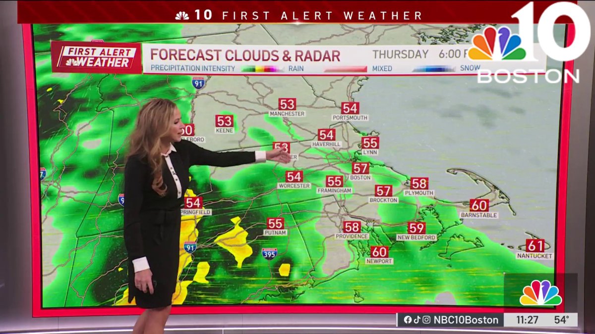 Forecast: Gusty winds, heavy rain tonight and into Friday – NBC Boston
