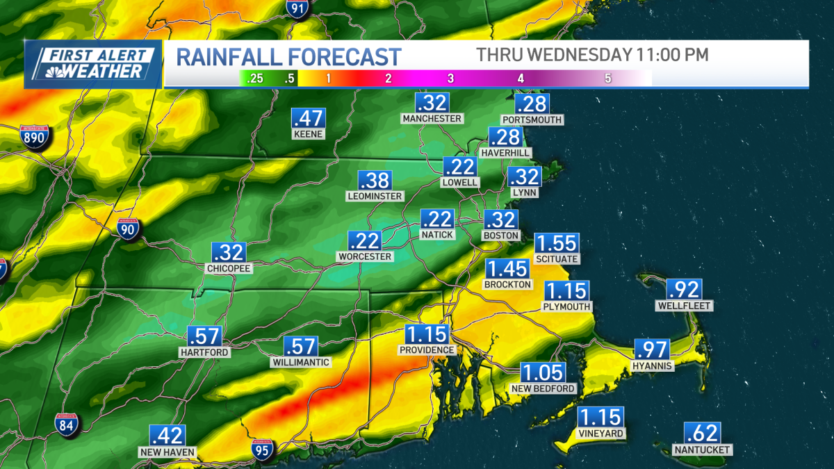 Weather today: Live radar tracking rain, colder air moves in – NBC Boston