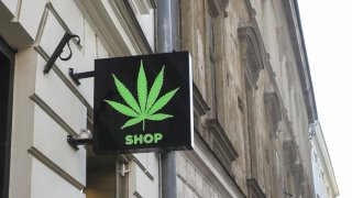 A sign for a cannabis store.