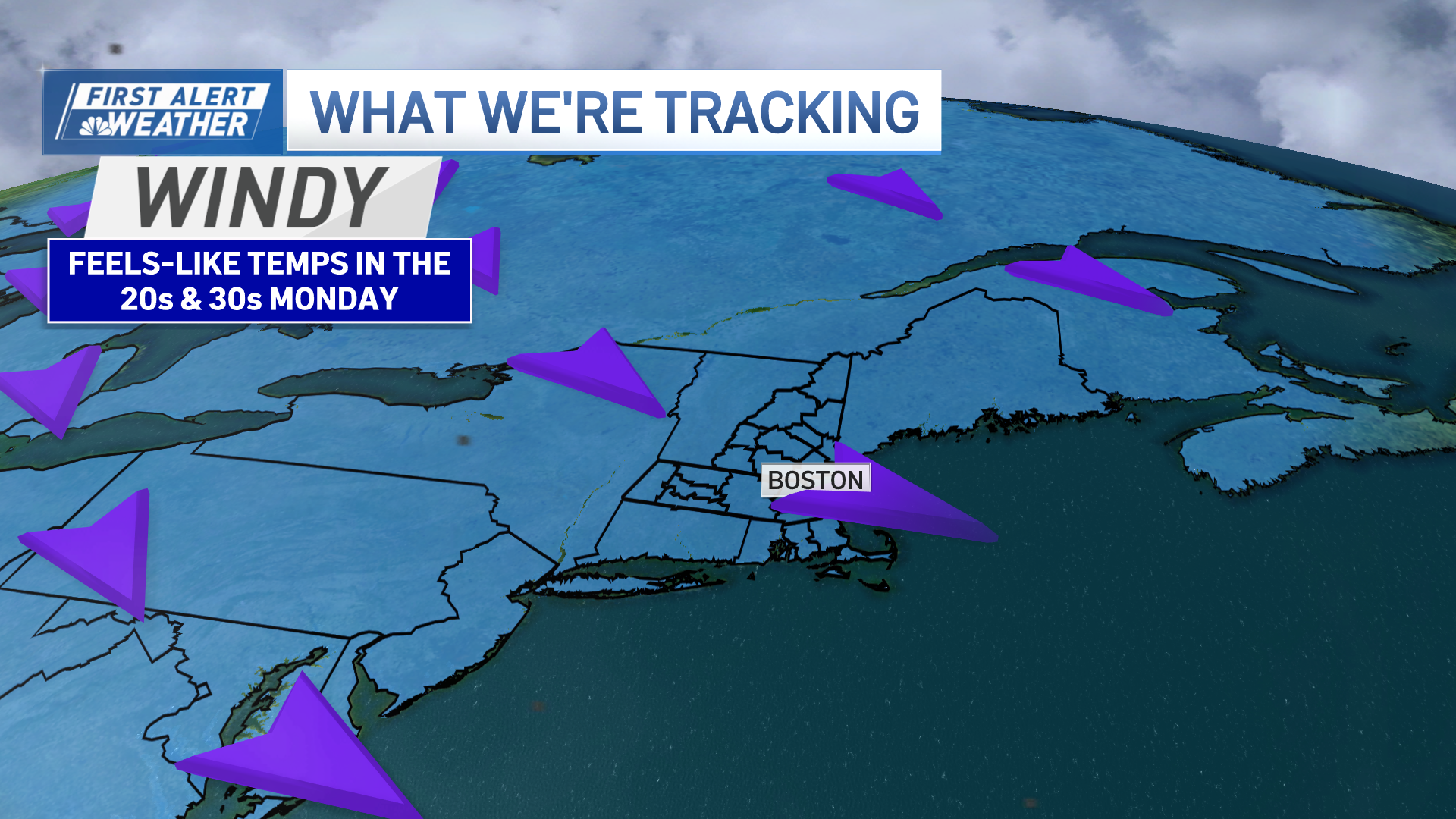 Tracking snow for northern New England, as we shift into windy, cooler stretch