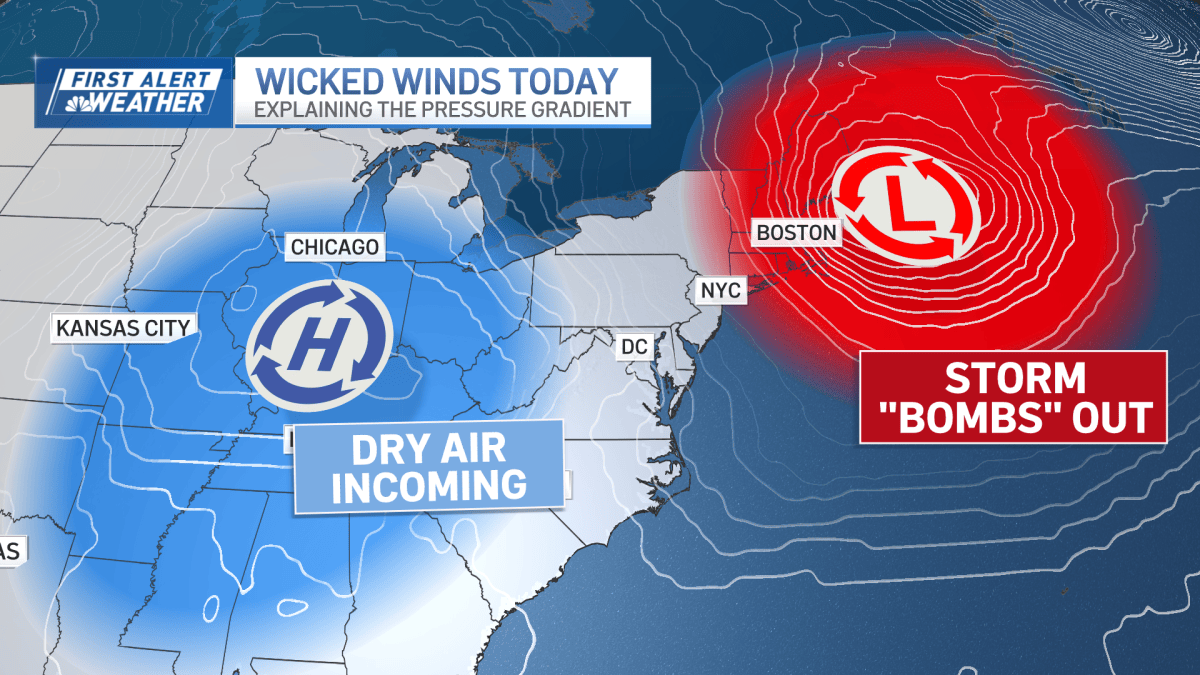 Storm warning in Boston, wind advisory and snow for some – NBC Boston