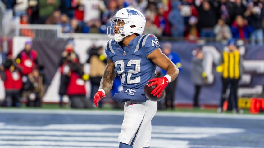 Patriots running back TreVeyon Henderson