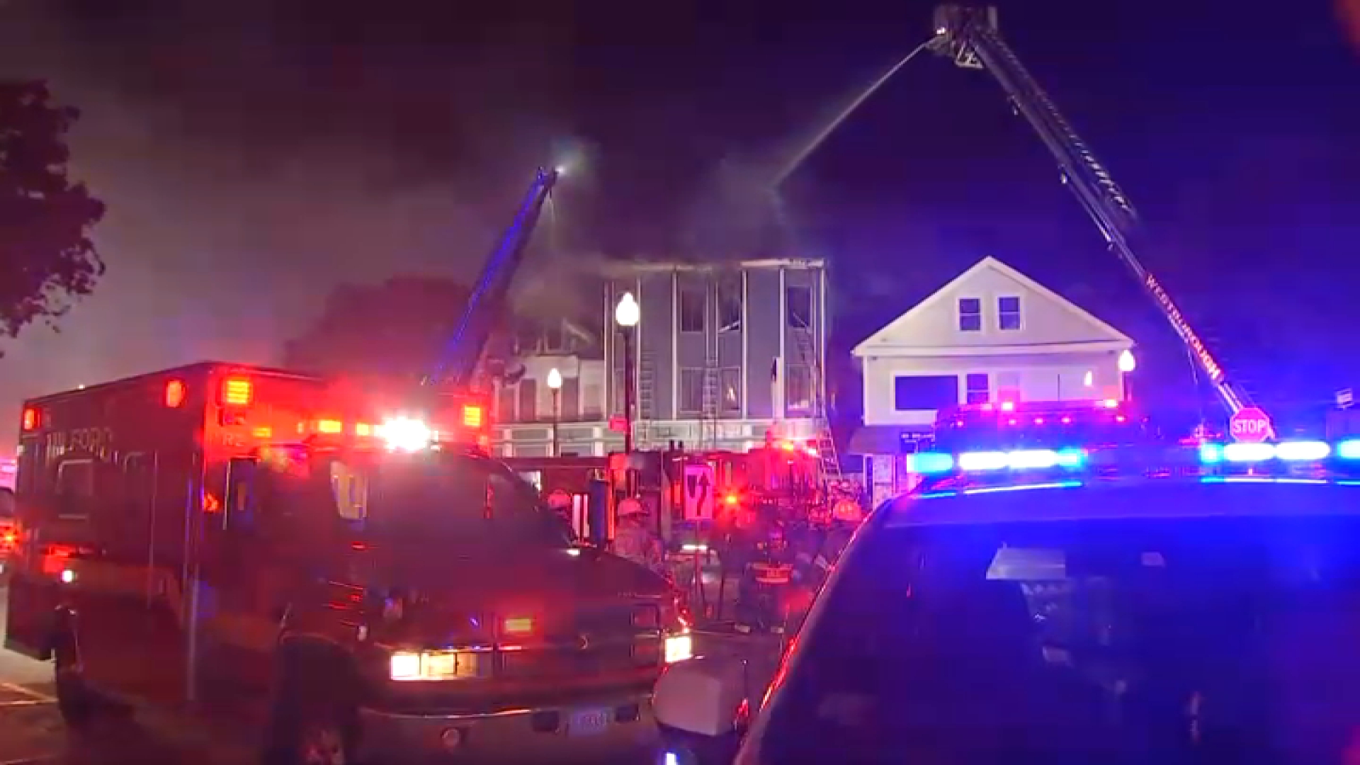 Milford, Mass. building destroyed by fire, police officer injured – NBC ...