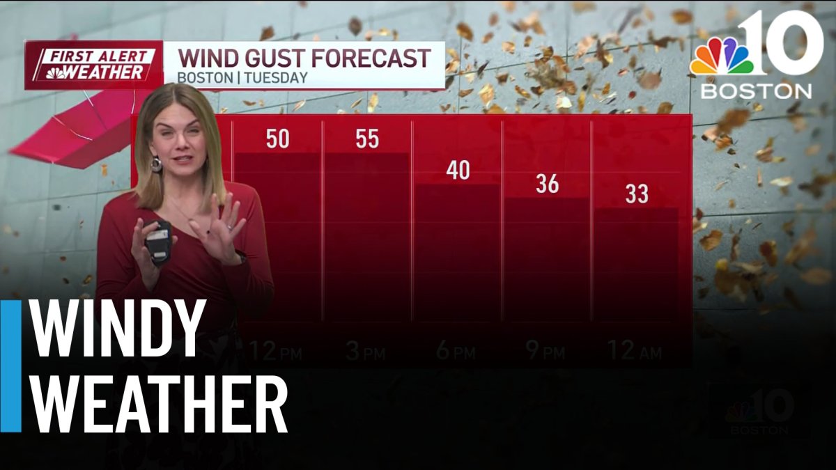 50+ mph wind gusts expected in Boston tomorrow! – NBC Boston